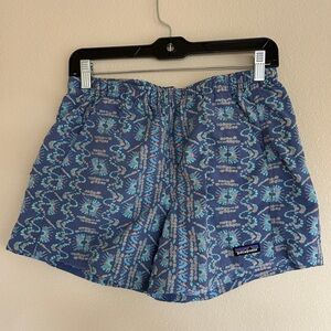 Patagonia Blue Patterned Baggies 5” Women's Shorts